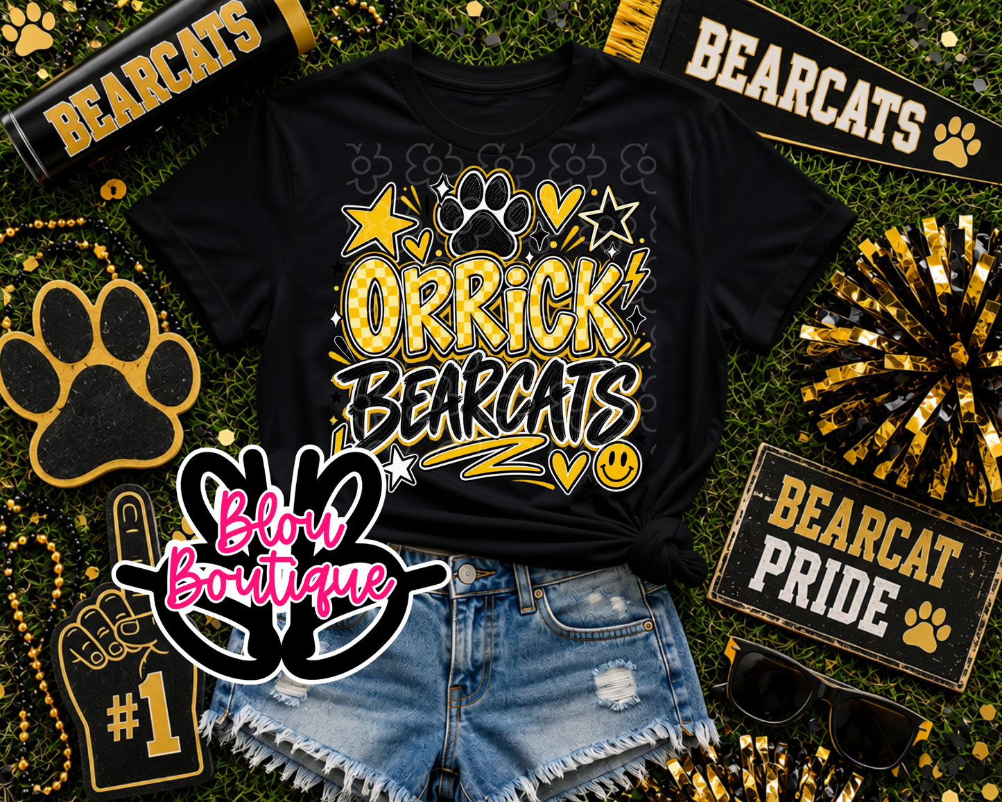 26-Checkered Doodle Fun Orrick Bearcats