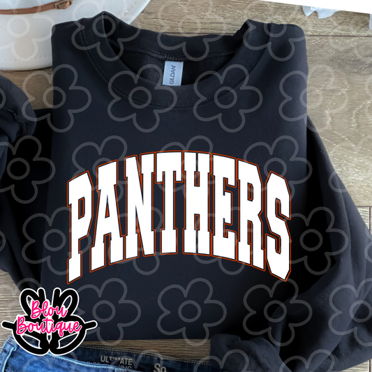 Panthers Orange on Black