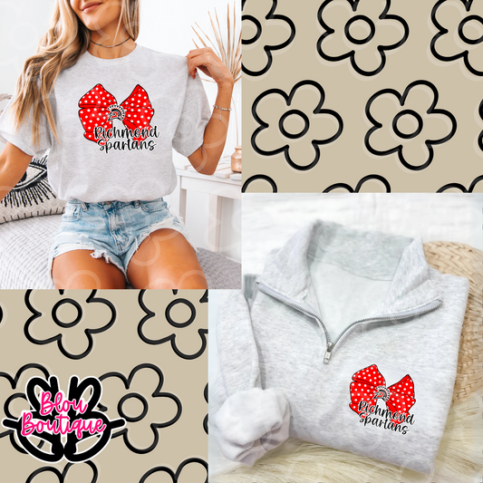 Polka Dot Bow-Richmond Spartans