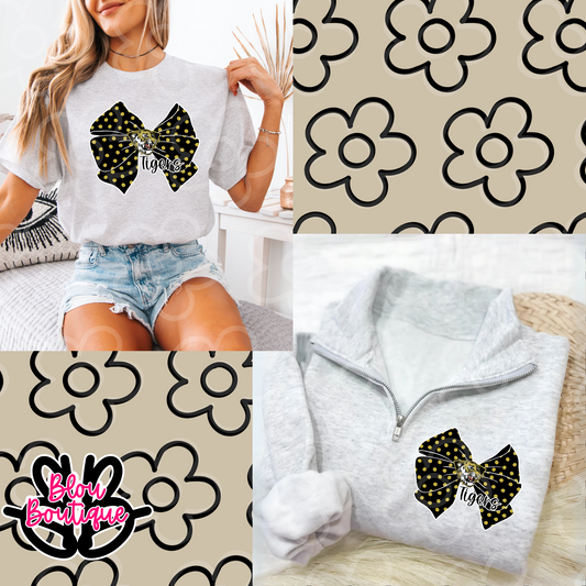Polka Dot Bow- Excelsior Springs Tigers