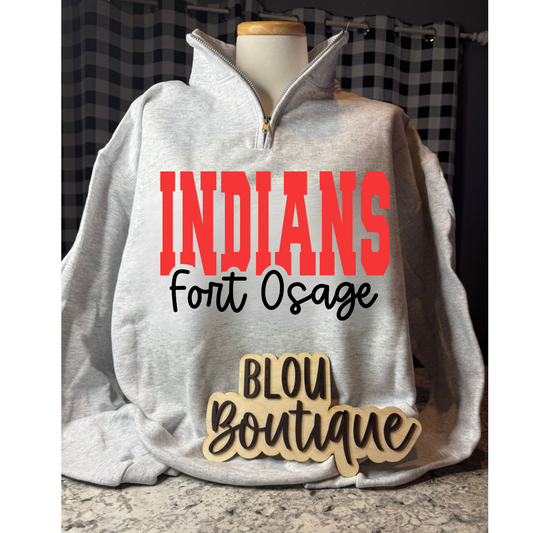 Quarter Zip Puff Fort Osage Indians