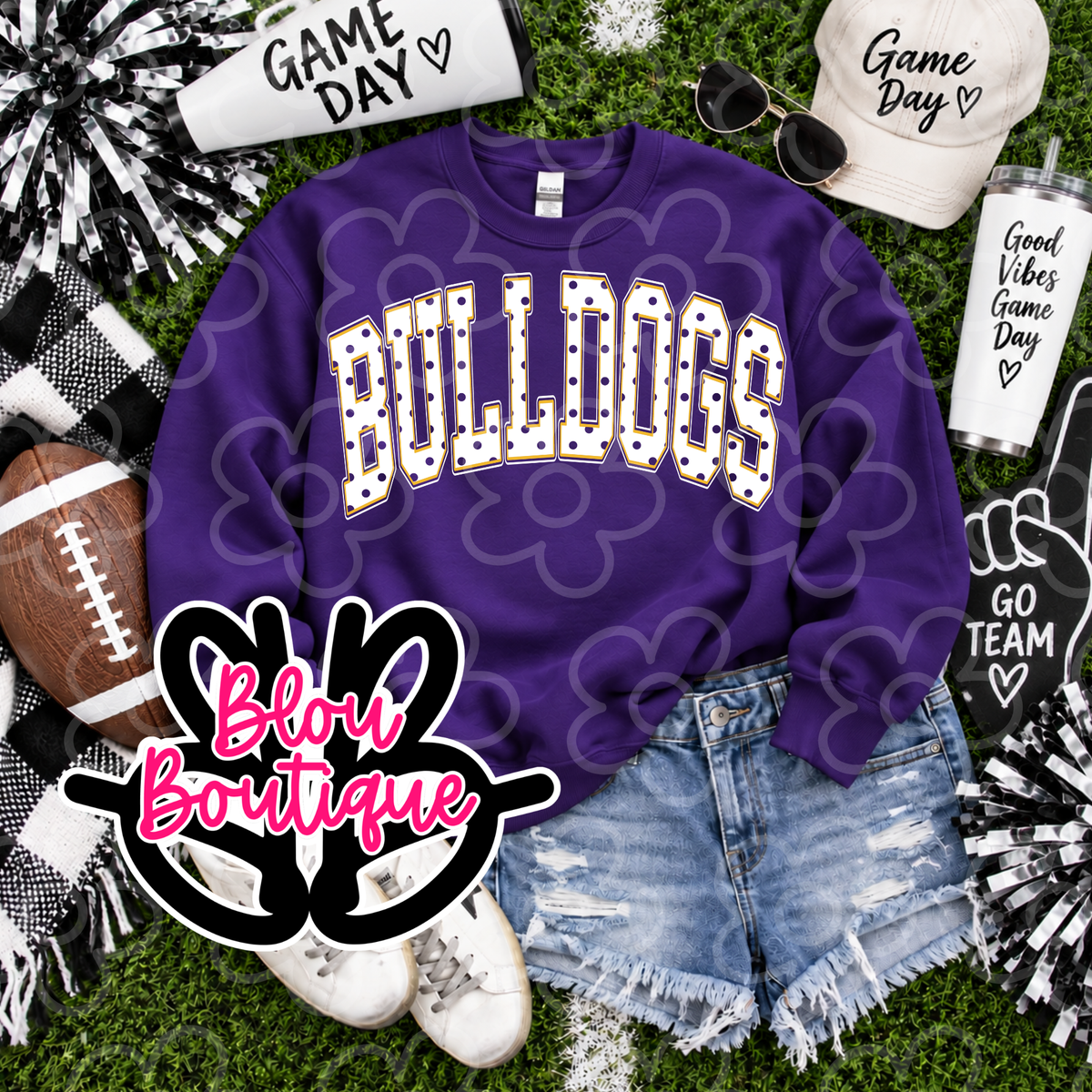 26 Varsity Polka Dot Bulldogs Purple