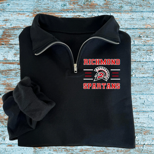Black Quarter Zip 4 Lines Richmond
