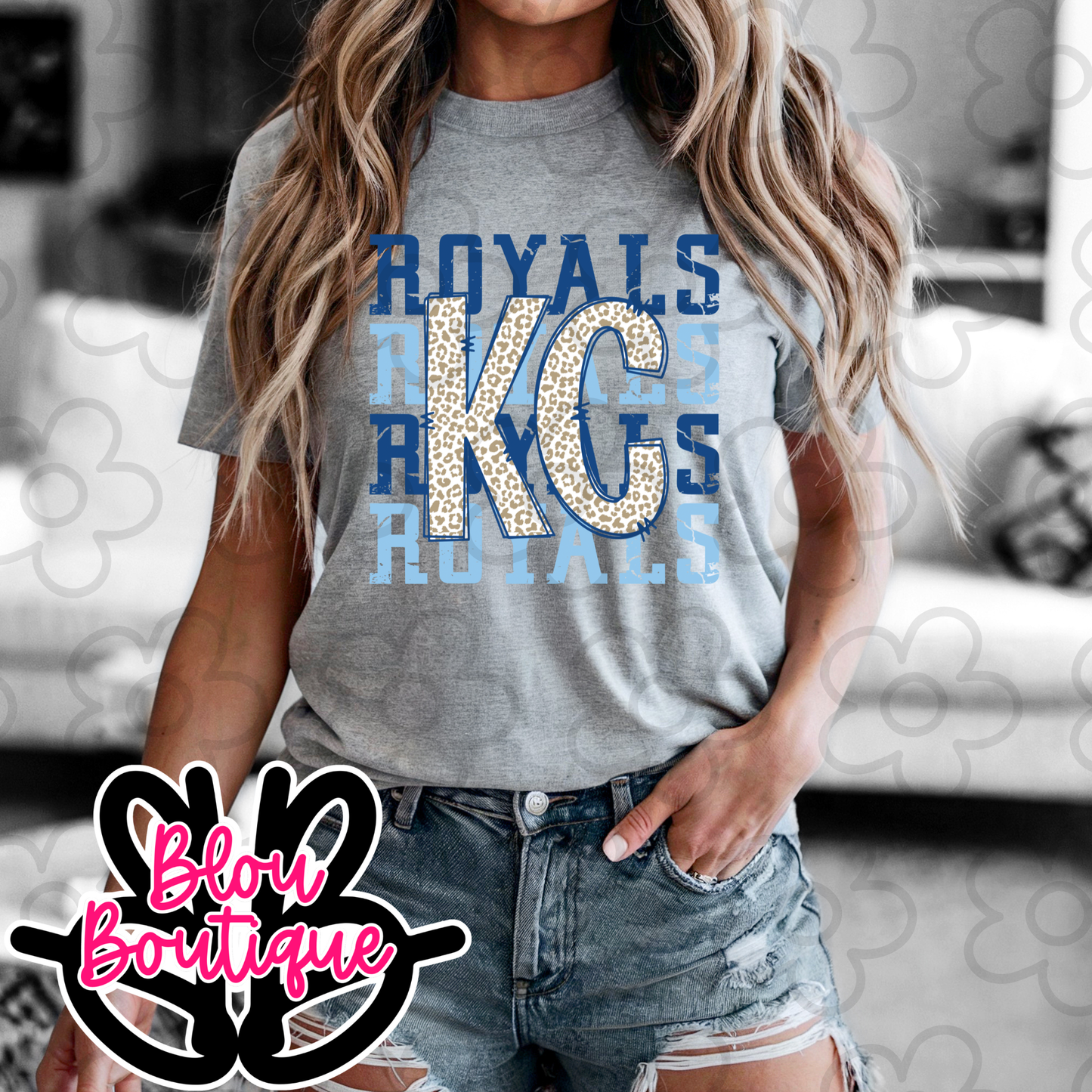 26-KC Baseball Gold Leopard