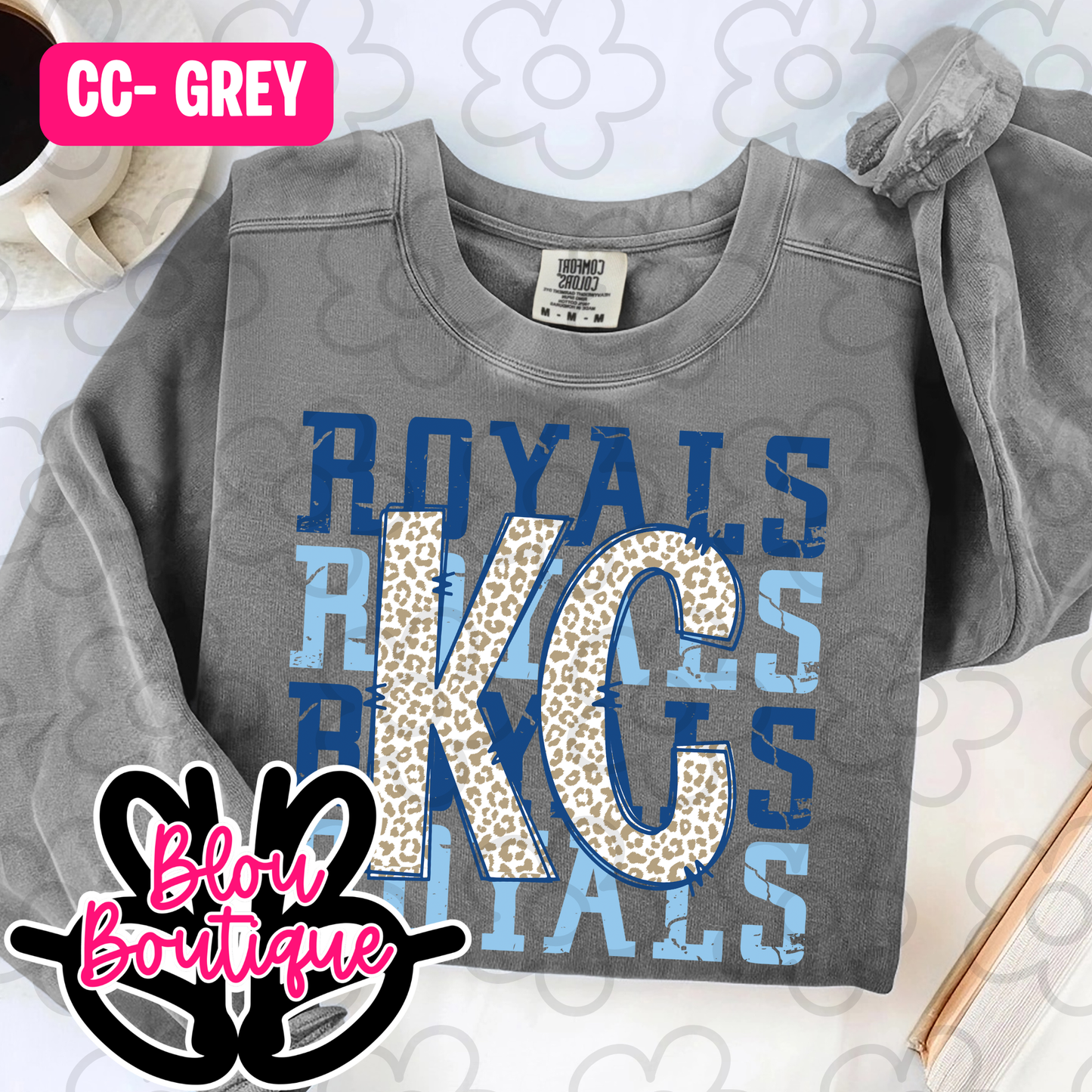 26-KC Baseball Gold Leopard