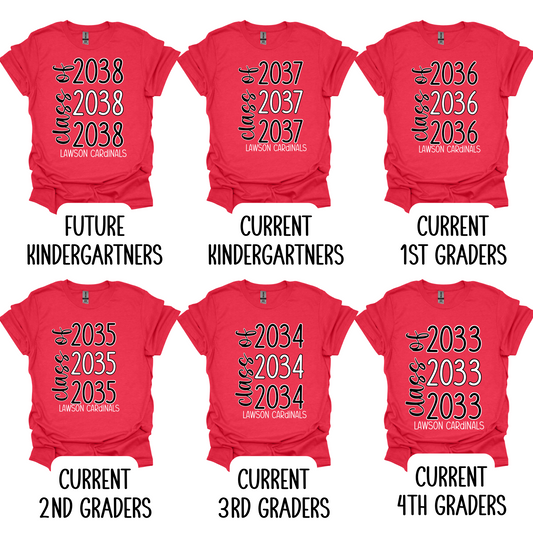 Lawson Cardinals Class Tees