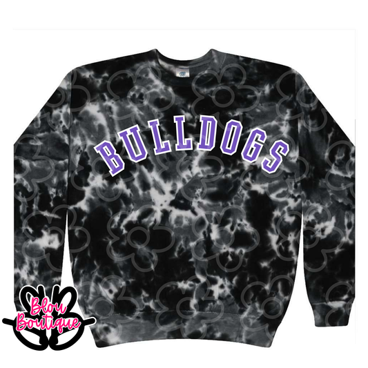 26- Black Tie Dye Varsity Bulldogs Purple